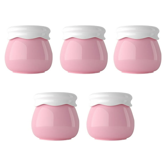 KAKOWELY 5 Pcs Travel Mini Cosmetic Bottles Portable Empty Bottles Lotion Cream Box Makeup Bottles (Pink),1.38"X1.38"X1.06"