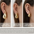 thumbnail image 2 of Chunky Gold Hoop Earrings For Women Lightweight Teardrop Dupes Earrings 925 Sterling Silver Post Large Drop Earrings Gold Plated Waterdrop Earrings Trendy Jewelry For Women[Z1097], 2 of 2