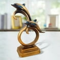 thumbnail image 3 of Estatua de delfín con base para escritorio, decoración de animales, regalo B, 3 of 8