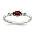 thumbnail image 4 of Sterling Silver Polished Garnet and White Topaz Ring Size 7, 4 of 4