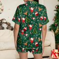 thumbnail image 4 of Pajamas Womens Xmas Print Sleepwear Holiday Loungewear 2 Pieces Pjs Set (Z002-Green XXL), 4 of 4