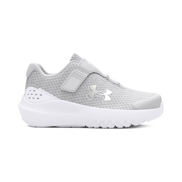 Zapatillas Under Armour Infantiles Surge 4 para Niñas, Halo Gris/Blanco, Talla 8C