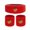 Red, variant on Jkung 1 Set Kids Sports Headband Wristband Ball Embroidery Stretch Breathable Sweat Absorbing Boys Girls Knitted Basketball Volleyball Wrist Protector Sweatband
