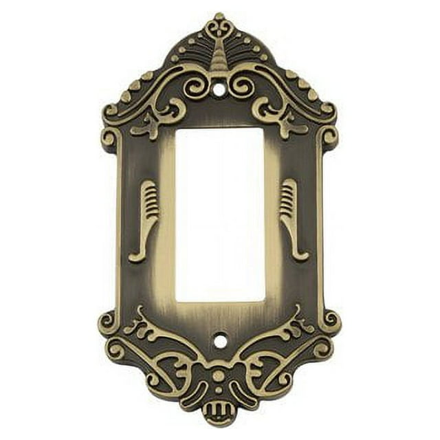 Nostalgic Warehouse 719725 Victorian Switch Plate with Single Rocker, Antique Brass