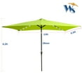 thumbnail image 5 of 6.5×10 FT Rectangular Patio Umbrella with Solar LED Lights, Outdoor Table Umbrella with Push Button Tilt & Crank for Garden Shade Outside Market Deck Backyard Swimming Pool, Lime Green, 5 of 8