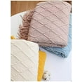 thumbnail image 2 of Super Soft Sofa Blanket Knitted Two Sided Throw Blanket Travel Camping Blanket for Couch Sofa Bed Knit Blanket Sofa Blanket 130*200+15cm, 2 of 4