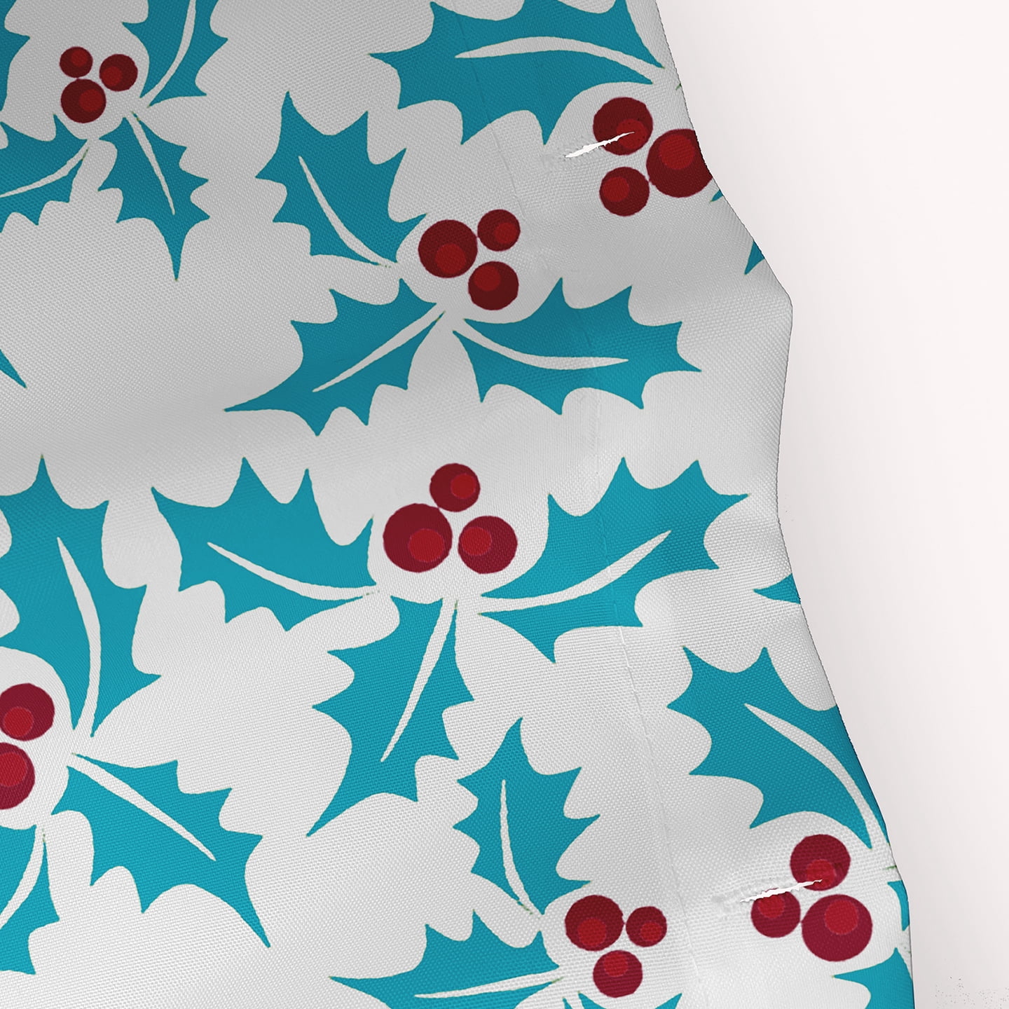 Simply Daisy 70" W x 73" L Merry Christmas with Holly Polyester Shower Curtain, Turquoise [1 Ct]