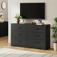 thumbnail image 1 of Twister.CK 6 Drawers Dresser, Modern Closet Dressers Chest of Drawers with Metal Handle, Wooden Dresser Organizer for Bedroom, Living Room, Hallway, Black, 1 of 8
