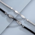 thumbnail image 3 of 2 pulseras de pareja de plata de ley con cuerda de mano trenzada, te amo, para parejas, amantes, mujeres, hombres, oro rosa y regalo negro, boda del día de San Valentín LingWen 9024719122199, 3 of 5