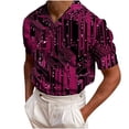 thumbnail image 2 of Fankiway T-Shirt à Col en V à Manches Courtes Imprimé Décontracté et à la Mode pour Homme Chemises pour Hommes à Manches Courtes Chemise Décontractée à Col à Revers, 2 of 3