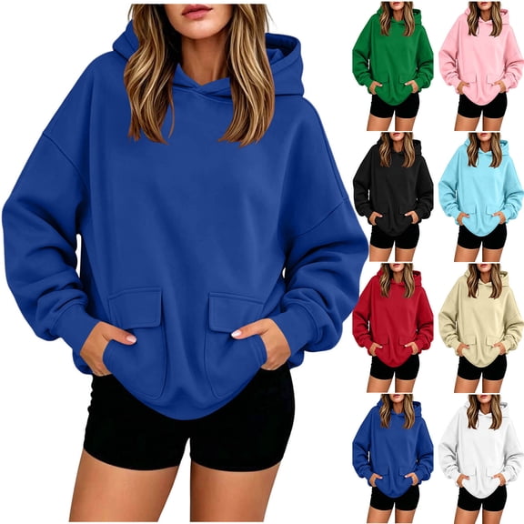 Hilenly Oversized Hoodies for Women Long Sleeve Hooded Sweatshirt Loose Fit Y2k Hoodie