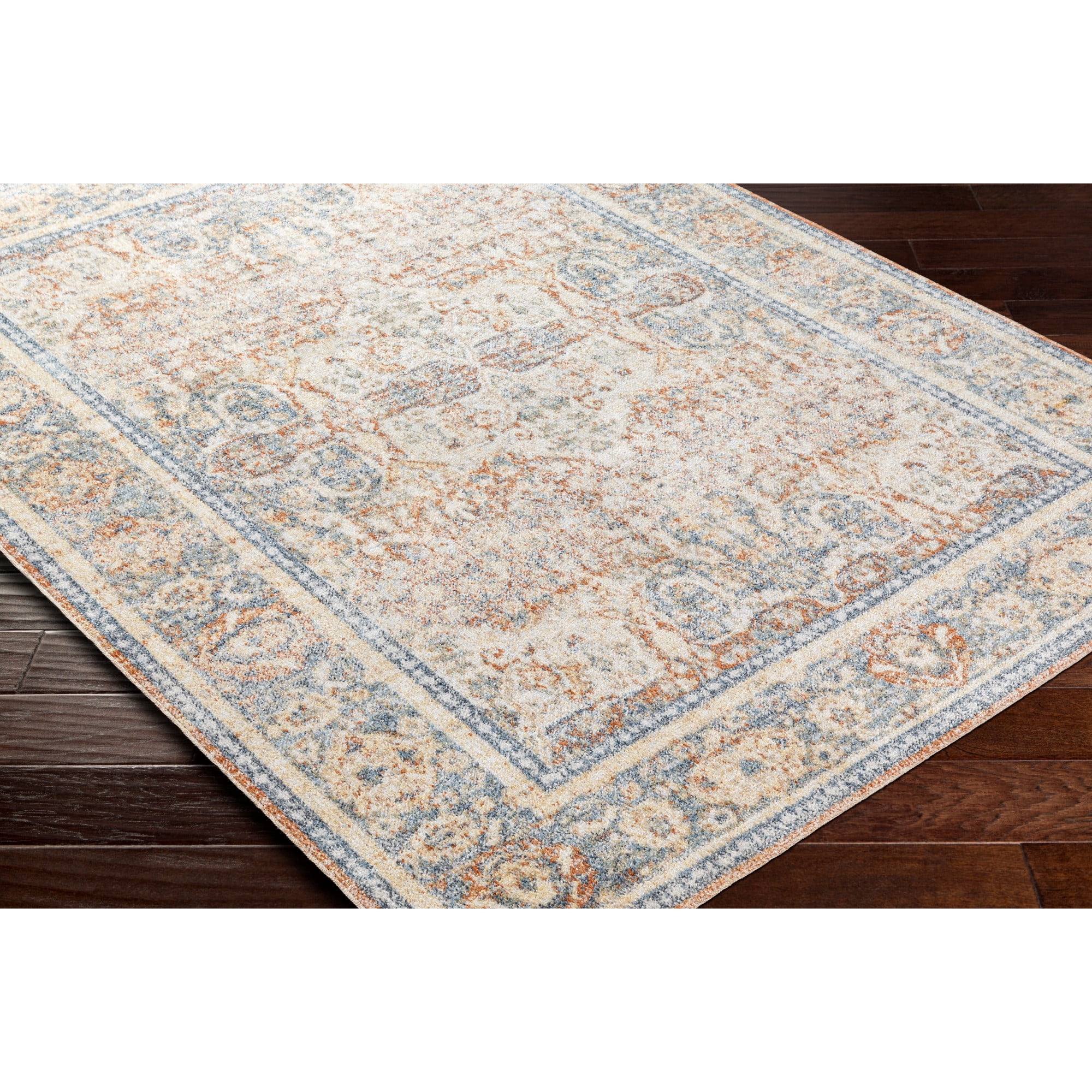 Artistic Weavers  Ice Blue/Brown 2' x 3'  Machine Washable Rectangle Area Rug