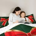 thumbnail image 4 of jejeloiu Cute Bow Bowtie Bedding Comforter Set 7 Pieces,Gold Glitter Print Full Bedding Set,Red Cartoon Bowknot Fitted Sheet Flat Sheet,Luxury Bedroom Decor Reversible, 4 of 8
