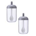 thumbnail image 1 of Oleegame 2PC Spice Dispenser Mini Containers Plastic Kitchen PP Condiment Containers With Lids Jars Seasonings Container Set For Storage Gray, 1 of 4