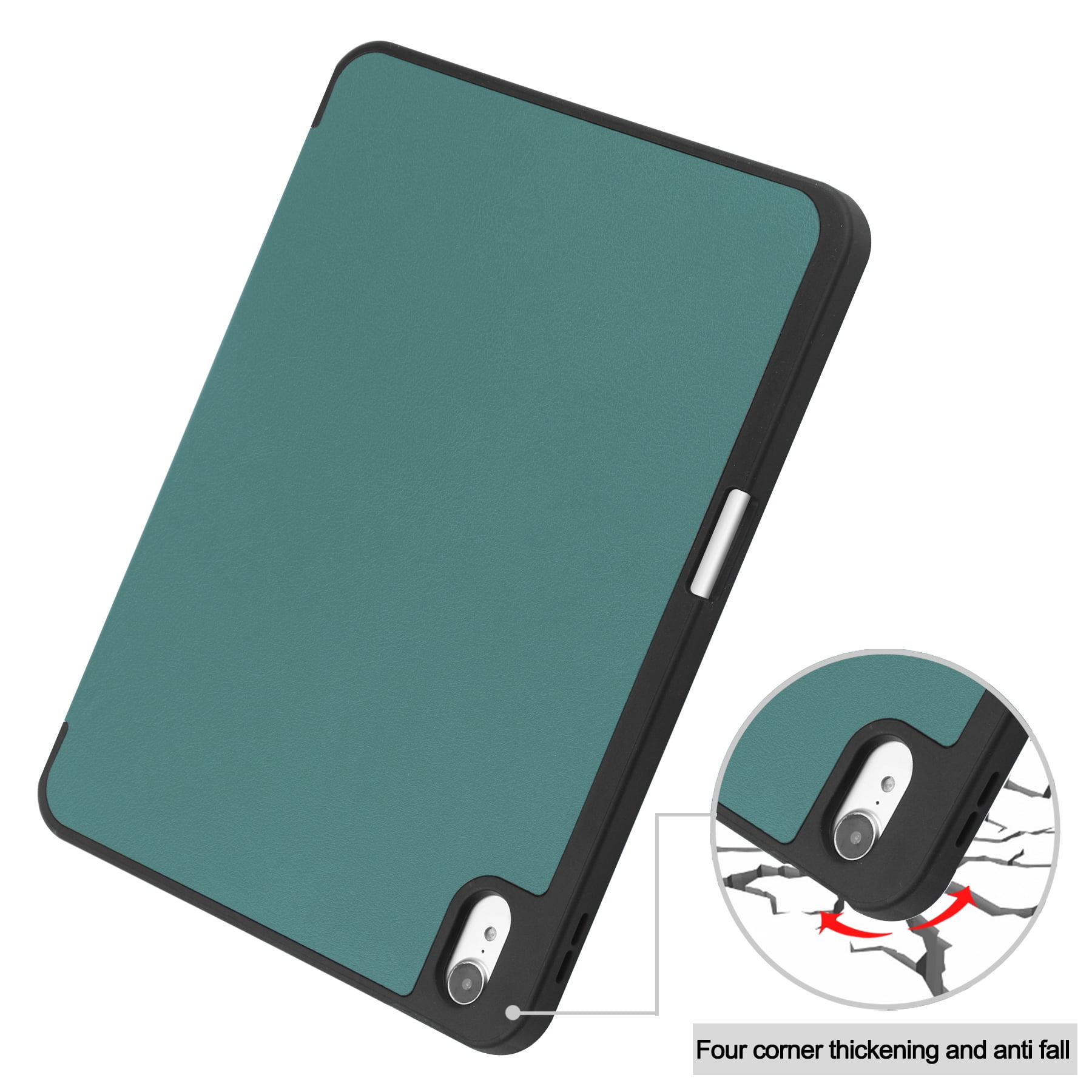 iPad 10.9 Case, iPad 10th Generation Case, iPad 2022 Case 10.9" Tri-fold - Alltyech Multi Angle Stand Auto Sleep Wake Protective with Pencil Holder Case Cover for Apple iPad 10.9" 2022 - Darkgreen