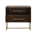 thumbnail image 5 of Benzara Two Drawers Nightstand, Rustic Java Brown, 5 of 5