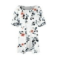 thumbnail image 2 of TQWQT Womens Plus Size Summer Tops 4x-5x Plus Size Summer Tops Crewneck Short Sleeve T Shirts Curvy Women Floral Print Dressy Casual Tshirt Loose Fit Clothes for Women Light Gray 2XL, 2 of 4