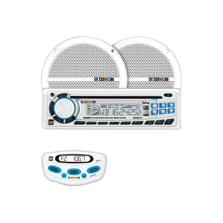 Dual MXCP7030 - Marine - CD receiver - in-dash - Single-DIN - 50 Watts x 4 - with two 6.5" speakers