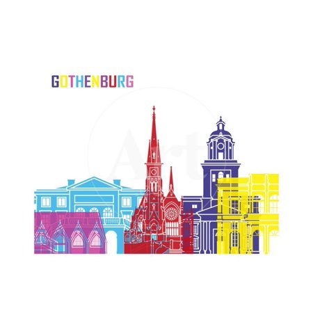 Gothenburg Skyline Pop Print Wall Art By paulrommer