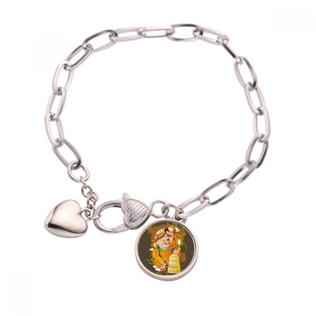 Pulsera de cadena de corazón Dieciocho arhats joyería encanto moda