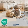 thumbnail image 2 of ODIKA 9'x12' Beige Blue Abstract Granite Design Washable Area Rug Modern Geometric Pattern with Dotted Accents Non-Shedding, Easy Care for Master Suite, California King, Under Bed, 2 of 5
