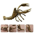 thumbnail image 3 of CATIEBYE Golden Brass Lobster Statue - Smooth Polished Decorative Home Ornament for Living Room and Office, 3 of 6