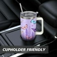 thumbnail image 7 of Purple Lavender Flower Butterflies 40 Oz Tumbler with Handle Lid and Straw, Stainless Steel Double Walled Vacuum Insulated Cup, Cute Birthday Gifts Tumbler for Women Men Friends, 7 of 7