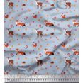 thumbnail image 1 of Soimoi Poly Georgette Fabric Floral,Deer & Fox Kids Decor Fabric Printed Yard 42 Inch Wide, 1 of 4