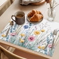 thumbnail image 3 of Wildflower Placemats Set of 2, Floral Leaves Watercolor Pastoral Style Non-Slip Place Mats Washable Table Mats for Kitchen Dining Table Decorations Indoor/Outdoor, 3 of 9