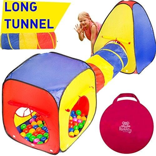 kiddey children's dual play tent with tunnel