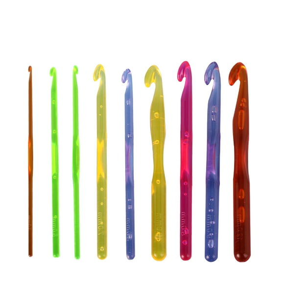 Masteelf  9 Pcs Kit Crochet Needle Colorful Assorted Hooks Collection