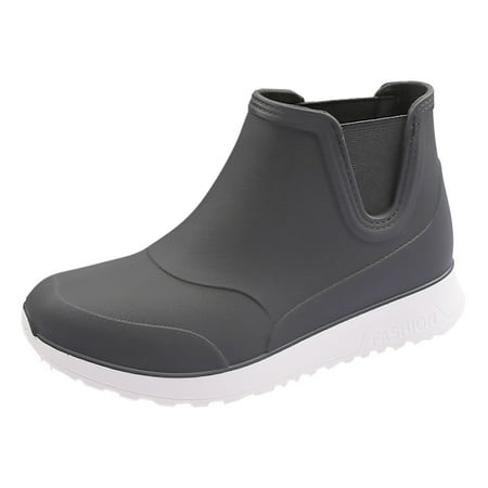 XIMIN Mens Rain Boots Ankle Rubber Rain Boot Mens Water Proof Ankle Water Boots for Men Water Proof Garden Boots Ankle Outdoor Fashion Men s Casual Shoes