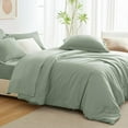 thumbnail image 6 of Full Size Comforter Sets - 7 Pieces Sage Green Bed in a Bag, Soft Lightweight Bedding Set, All Season Bed Set with Comforter, Flat Sheet, Fitted Sheet, Pillowcases & Pillow Shams, 6 of 16