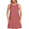 thumbnail image 1 of Fotbe Stripes Red White Vestido de Verano sin Mangas para Mujer – Vestido Midi Línea A, Estilo Camiseta Floral, Vestido Playero Casual y Fluido, 1 of 7