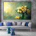 thumbnail image 2 of Mudket Framed Canvas Wall Art Ready to Hang, Lemon Flower Still Life Wall Art, Vintage Botanical Wall Decor, Farmhouse Wall Pictures for Kitchen Living Room Bathroom Office - 12"L x 8"W, 2 of 10