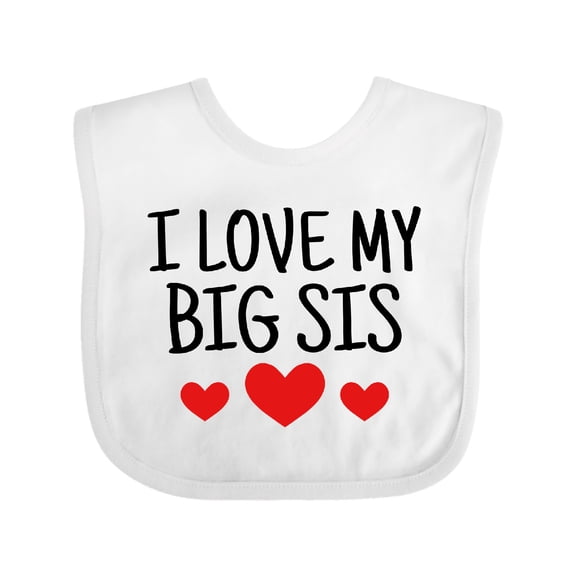 Inktastic I Love My Big Sis Boys or Girls Baby Bib