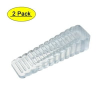 Uxcell 2.48''x0.71''x0.55'' Door Stopper Clear Rubber  Blue 2 Pack