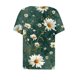 thumbnail image 3 of Camisetas de Verano de Manga Corta de las Mujeres Primavera Verano Casual Impreso Botón V-Cuello Superior, Marco de Imitación, 3 of 7
