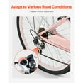 thumbnail image 5 of KFFKFF 26" Cruiser Bike, 7-Speed,Rose-Tinted Beach Riding Bike with Spacious Basket and Back Holder, Reliable & Robust Leisure Bike with Modifiable Seat, 5 of 9
