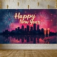 thumbnail image 6 of Neon Light Theme Happy New Year Banner Colorful Fireworks Celebration Banner City Night Backdrop Festive Festive Banner for New Year Party New Year's Eve Celebration Indoor Party, 6 of 9