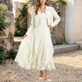 thumbnail image 6 of Wxolcjlv Womens Ruffled Lace Maxi Skirt Elastic Waist Flowy Layered Cut Skirts, 6 of 8