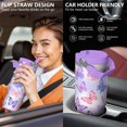 thumbnail image 5 of 30 Oz Tumbler Purple and Pink Butterfly Tumbler with Lid and Straw, Birthday Gift Cup for Friend Women Men Coffee Travel Mug Thanksgiving Day Halloween Christmas Gift Water Bottle, 5 of 7