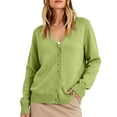 thumbnail image 3 of Lumtrix Cardigans Sweater For Women Warm Lightweight Button Front Cardigan Oversized Long Sleeve V Neck Cozy Sweaters Dressy Casual Tops Mint Green M, 3 of 5