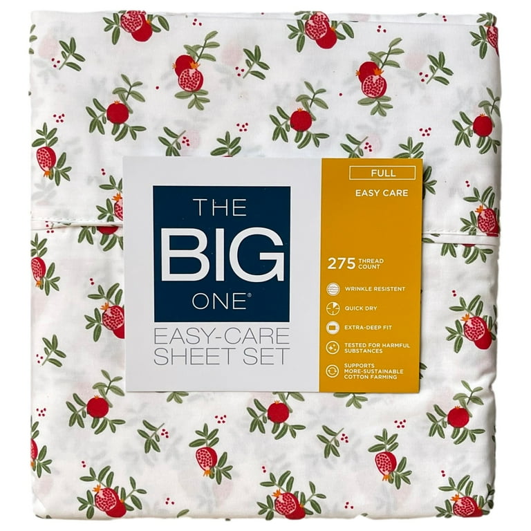 Big One Christmas Pomegranate Cotton Rich Sheet Set, 275 Thread