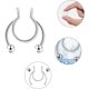 thumbnail image 3 of 5 piezas de aros falsos para la nariz, piercing falso para el tabique nasal, piercing falso para orejas sin perforar, piercings para el labio para mujer y hombre, 3 of 5