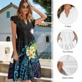 thumbnail image 6 of Garronmavis Polynesian Couple Matching Outfit Plumeria Womens Short Sleeve Dress with Pocket Summer Party Dresses Size 2XL and Button-Down Shirt for Men Comfort Beach Shirts, 6 of 7