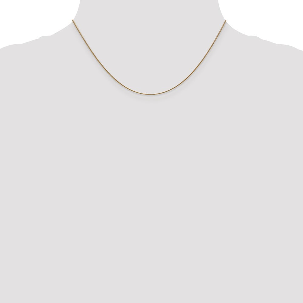 14K Yellow Gold Snake Chain Necklace 16 inch .8 mm Round with Lobster Clasp 0.8