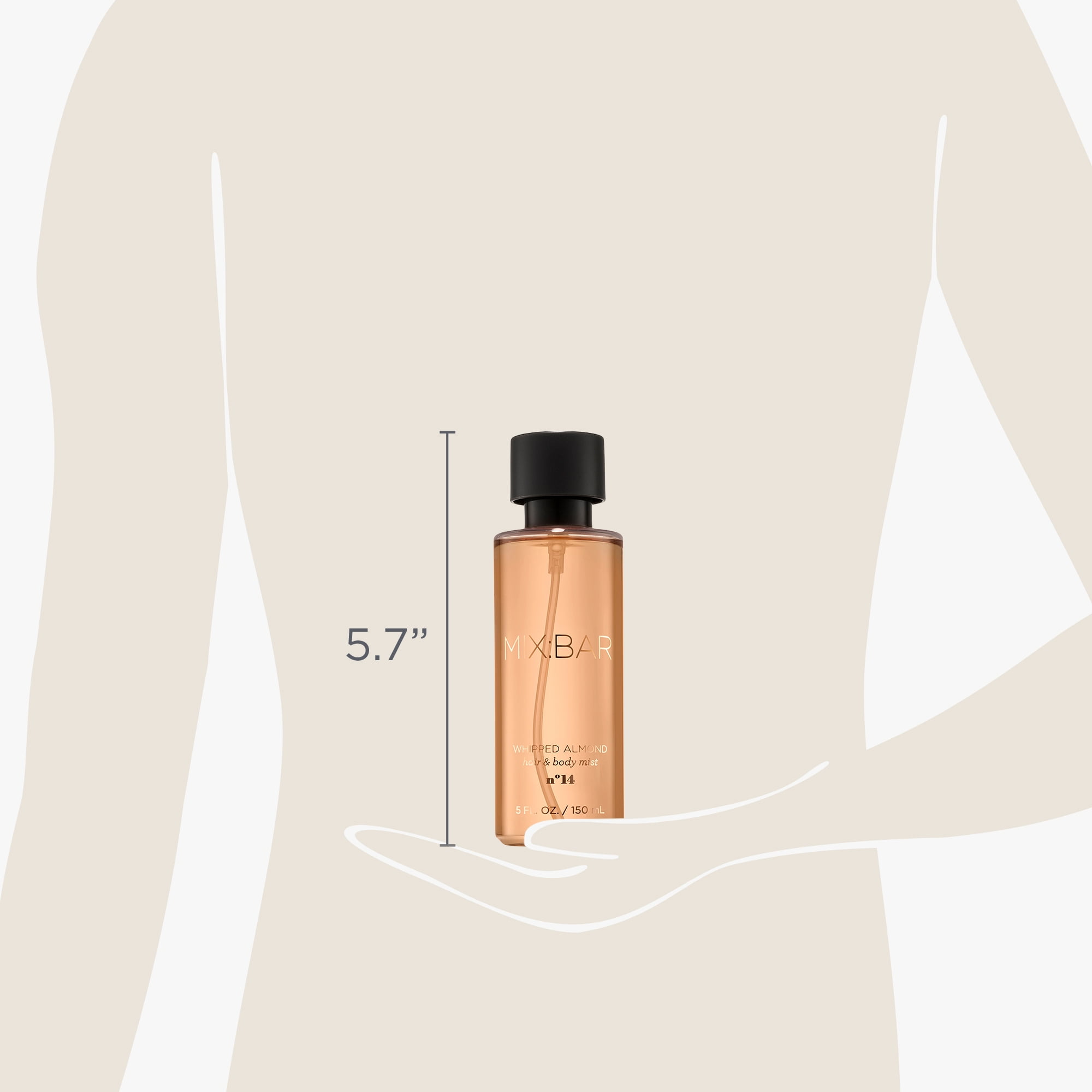MIX:BAR Whipped Almond Fragrance, Hair & Body Spray, 5fl oz