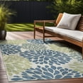 thumbnail image 5 of Beverly Rug Indoor/Outdoor Area Rugs,Modern Floral Patio Porch Garden Carpet, Olive/Blue, 10'x14', 5 of 9