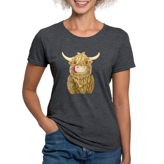 CafePress - Happy Highland Cow T Shirt - Womens Tri-blend T-Shirt